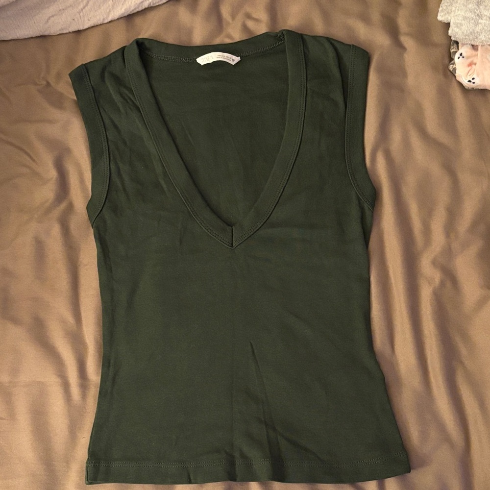 Zara Deep V-Neck Top